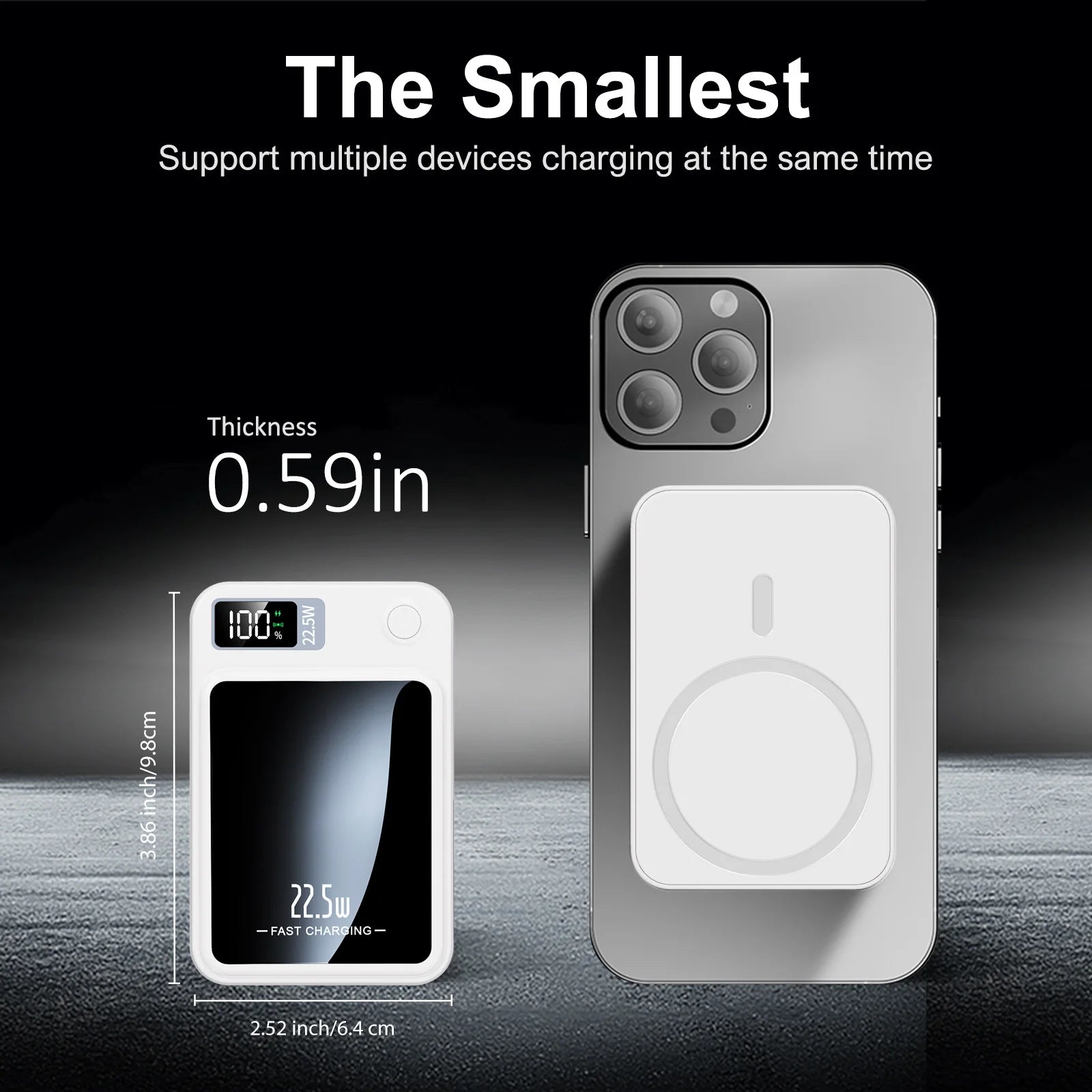 Magnetic Wireless Power Bank — 10,000mAh, 22.5W Fast Charge & LED Display